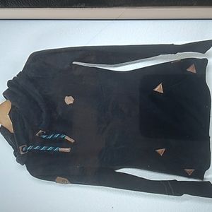 👣 Naketano Tunic/Dress Hoodie  EUC RARE BLACK Trek  Sz XS- SM